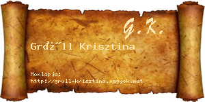 Grüll Krisztina névjegykártya